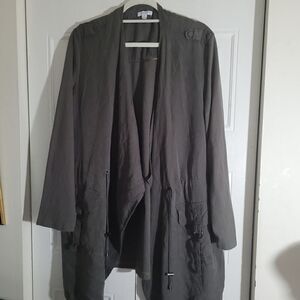 WOMEN'S CAROLINA BELLE Montreal Green Waterfall Drawstring Jacket Size 3X